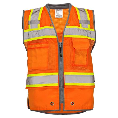 Image of DOME75 OMNI Series OV6123 Class 2 HiVis Contrast Heavy Duty Surveyors Vest with ProPocket
