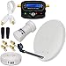 Produktbild HB-DIGITAL Sat-Komplett-Set: Mini Sat Anlage 40cm Schüssel Hellgrau + LNB 0,1 dB + 10m Kabel + SAT-Finder Digitale Anzeige & vergoldete Anschlüsse + Fensterdurchfürung Weiß + F-Stecker + Gummitülle