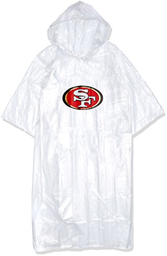 Officially Licensed NFL San Francisco 49ers Unisex "Lightweight" Clear Poncho, 44" x 49"