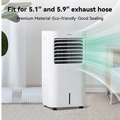 Agptek 2 In 1 Exhaust Hose Coupler, 5.1&5.9" Exhaust Vent Hose Adapter, Portable Ac Duct Hose Connector And Extender, Air Conditioner Tube Accessories, Support Clockwise &Counter-Clockwise Thread Hose #TOP3