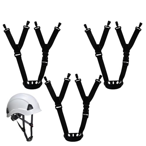 Hard Hat Chin Strap 3 Pieces Universal Fit, Adjustable Safety Helmet Accessory, Durable Black Design for Construction Workers, Ideal for Building Sites and Industrial Use