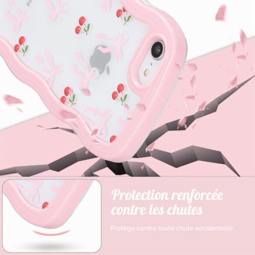 Coque iPhone 7/8/SE ZTOFERA rose pêche silicone fin - 4