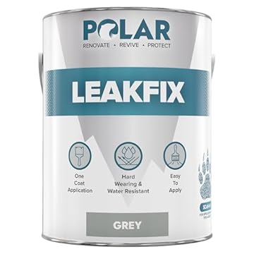 Polar Leak Seal Grey Paint - 2.5 Litres - Instantly Waterproof Roof Sealant - Ideal for Leaks, Cracks & Roof Repair - Concrete, Brick, Metal, Drainpipes & Gutters - Easy to Apply