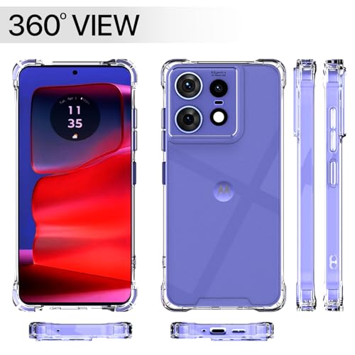 Image of Outlouders Back Cover for Motorola Moto Edge 50 Pro 5G Clear Transparent PC + TPU Bumper Case with Raised Edges for Shockproof Protection(Transparent)