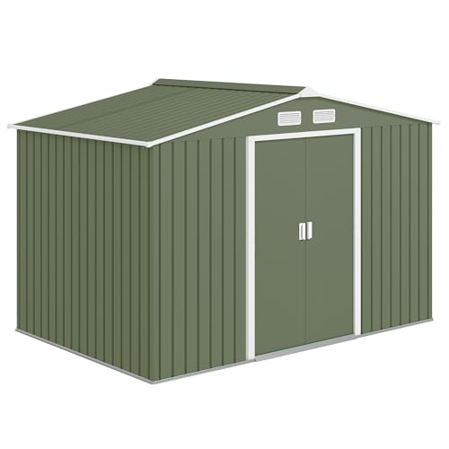 Outsunny Abri de Jardin en métal 5,4 m² cabane de