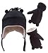 N'Ice Caps Little Boys and Baby Sherpa Lined Fleece Hat Mitten Set with Ears (2-3 Years, Black)