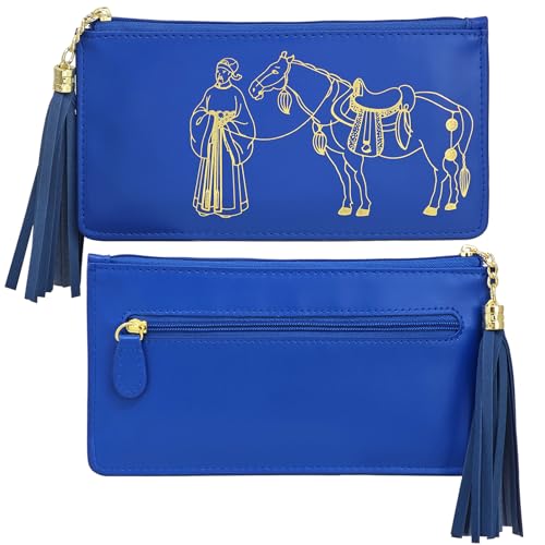 Portefeuille Tribute Horse Wealth 2026 bleu en similicuir chic pour attirer la chance