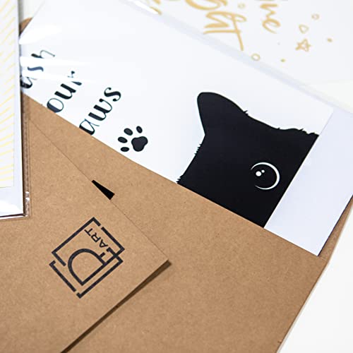 Wash Your Paws Handmade Screen Printing Wall Art Black Cat Minimalist Aesthetic Bathroom Wall Decor Black & White Funny Cute Handmade Prints - 8X10" Unframed #TOP5