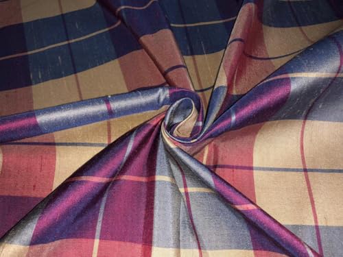Tissu écossais 100 % pure soie Dupioni de 137 cm pour créations de haute couture