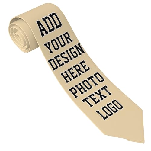Generic Custom Men's Tie with Funny Photo Customized Novelty Gift Necktie for Valentine's Day Gift Fun Necktie Husband Father Ties, Yellow1
