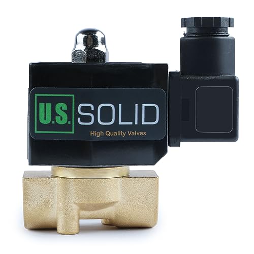 U.S. Solid JFNSV00002 3/8 Inch Brass Electric Solenoid Valve 12V Dc Normally Closed Viton Air Non-Potable Water Oil Fuel cover