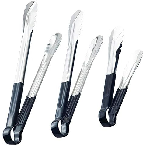 HINMAY Heavy Duty Stainless Steel Tongs Set Cover