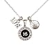 Custom Player ID Volleyball Necklace (#16, One Size)
