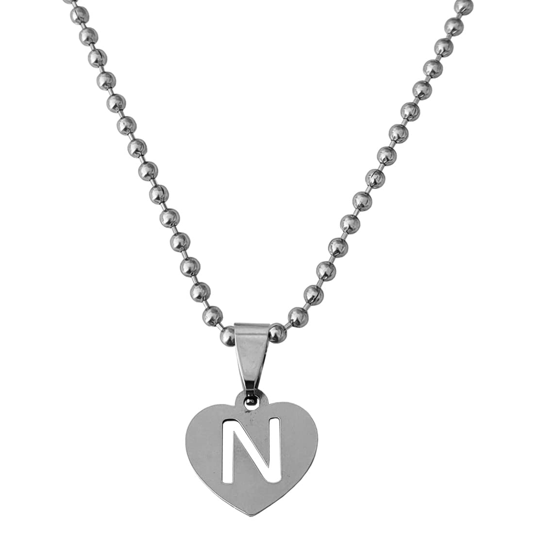 M Men Style English Alphabet Initial Charms Letter Initial N Alphabet Silver Stainless Steel Letters Script Name Pendant Chain Necklace from A-Z for Men And Women (B0BVW6MMC7) Amazon Price History, Amazon Price Tracker