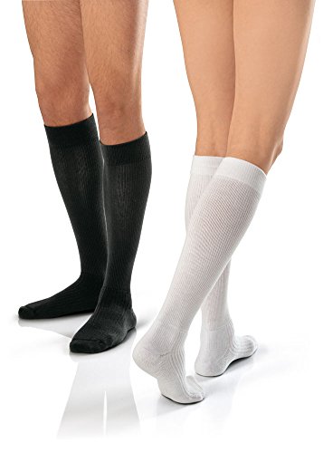 Image of ActiveWear 30-40 mmHg Firm Support Unisex Athletic Knee High Support Sock Size: Small, Color: Cool Black