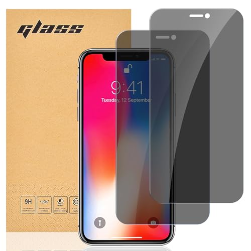 gueche Panzerglas Sichtschutz für iPhone X iPhone XS und iPhone 11 Pro - 2 Stück 9H Härte Schutzglas Sichtschutzfolie mit Schablone 30Privacy Schutz Vollständige Abdeckung Anti-Spy Panzer Schutz