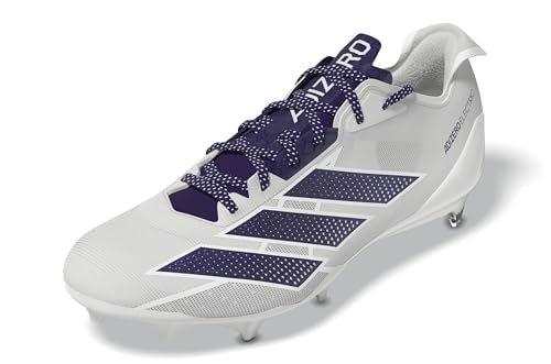 adidas Men's Adizero Electric American Football, White/Team Collegiate Purple/White, 13