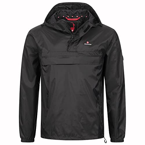 Höhenhorn Lepon Anorak - Chaqueta cortavientos para hombre, con bolsillo en el pecho, tallas S a 3XL, Negro , S