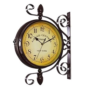 Ebaytv Retro Dwustronny Zegar Ścienny Metalowy