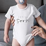 Difistik Baby Vests Pregnancy Announcement Onesie Bodysuit, Baby Announcement Ideas Pregnancy Reveal Ideas | Coming Soon Newborn Bodysuit Unisex Short Sleeved | Personalised Grows - Image 2