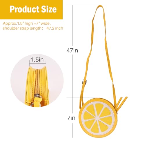 Framendino, Lemon Shaped Cross Body Bag Purse with Shoulder Strap for Women2