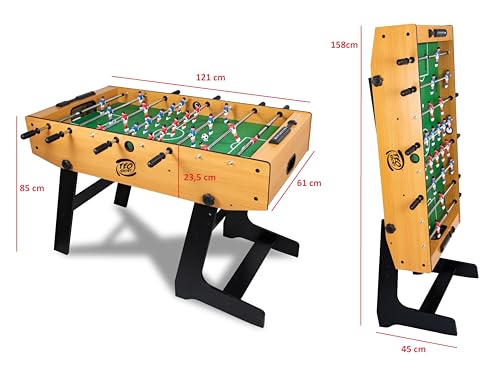 Teorema 68063 Faltbarer Tischfußball, aus Holz, mit Teleskopstangen, Maße: 158 x 45 x 85 cm – Bild 4