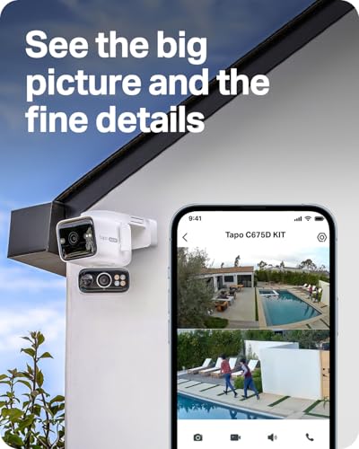 Image of Tapo 4K Security Camera Wireless Outdoor, Dual Lens Pan /Tilt, Battery Powered with Solar, 169 Wide-Angle Lens + 6mm Zoom Lens, Motion Track, Subscription-Free SD Storage or Optional Cloud - C675D KIT