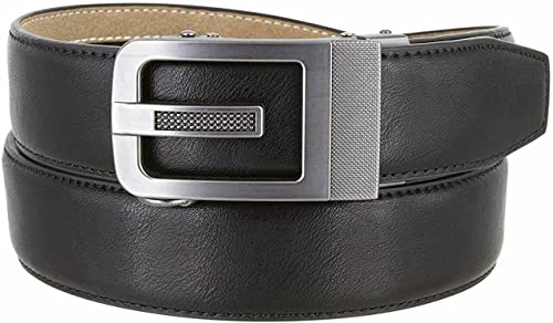Slide Ratchet Belt Leather Casual Dress Belt 1-3/8"(35mm) Wide4