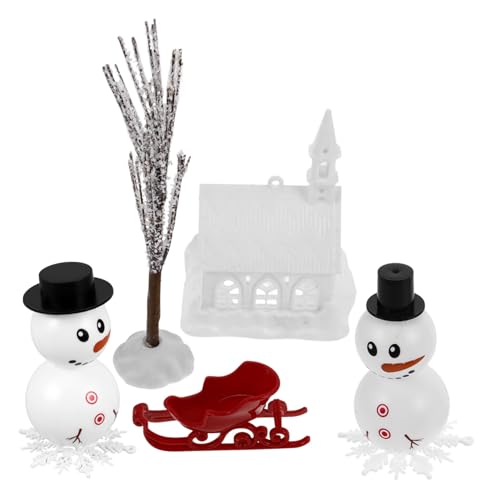 Yardwe 1Juego Kit de Decoración de Muñeco de DIY para Navidad Accesorios y Seguros Escena Festiva para Manualidades