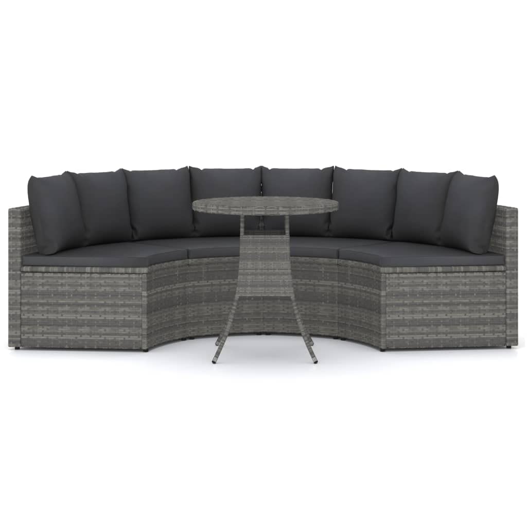 Set Divani da Giardino 5 Pezzi con Cuscini Grigio