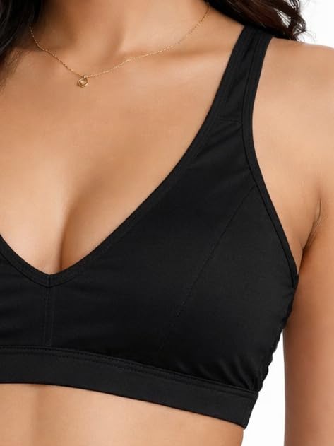 Image of Women Non-Padded Cotton Choli Bra | Wire-Free Sports Bra Style | Soft Breathable Fabric | Everyday Comfort Bra | Seamless Look | Light Support Innerwear