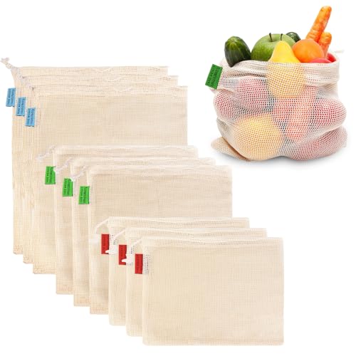 9 Pack Reusable Produce Bags for Grocery Shopping