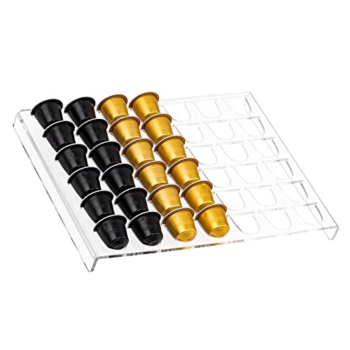 Sumerflos Coffee Pod Storage Organizer Tray Drawer, Holds 42 Capsules Compatible With Nespresso Original Pods Insert For Kitchen Home Office Capsule Drawer Capsule Holder And Organizer - Clear #TOP6