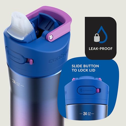 Image of Contigo Ashland Chill 2.0 Stainless Steel Water Bottle with AUTOSPOUT Lid, 24 oz, Lazuli Ombre