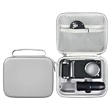 TEHAOUU Funda rígida para cámara compatible con vivo X300 Pro y X200 Ultra, impermeable, a prueba de golpes, bolsa de almacenamiento con ajuste personalizado para teleobjetivo, extensor y mango (gris)