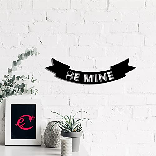 Image of eCraftIndia Be Mine Love Wooden Wall Decor for Living Room Bedroom| Home Wall Decor Items | Wall Art for Home Decor| Valentine Gift for Girlfriend Boyfriend Husband Wife Her Him | Valentine Decoration