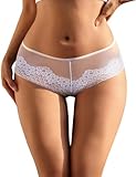 ohyeahlady Tanga Mujer Encaje Talla Grande Culotte Panties Lingerie Curvy Ropa Interior Blanco,XXL