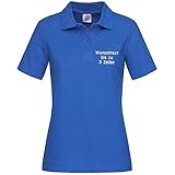 Stedman Lady Polo-Shirt Damen Polohemd Bestickt mit Name | Wunschtext (XL, Bright Royal)