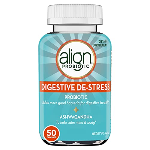 Align Probiotic, Digestive De-Stress, Probiotic For Women And Men With Ashwagandha, Helps With A Healthy Response To Stress, Gluten Free, Soy Free, Vegetarian, 50 Gummies #TOP18