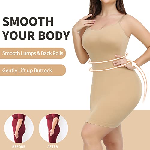 Joyshaper Women Slimming Full Slip For Under Dresses Full Body Shaping Control Slip Shaper Beige #TOP1