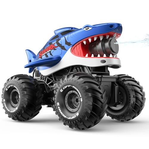 Image of MUYOLO Amphibious Remote Control Car- 2.4GHz Shooting Waterproof RC Monster Truck, 4WD All-terrian Off-Road Water Tank Pool Toy Outdoor Summer Gifts for Kids Boys /Girls Age 6+