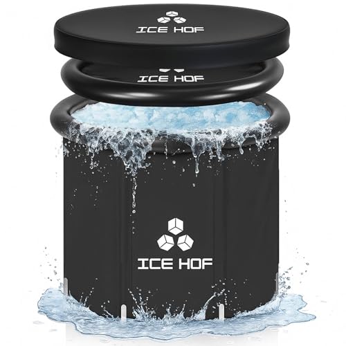 Ice Hof® Bain Froid 400L | Nouvelle Version 2026 Améliorée Extra Large Ø80x80 cm | Ice Bath Portable – Bain de Glace Sportif pour Récupération,...