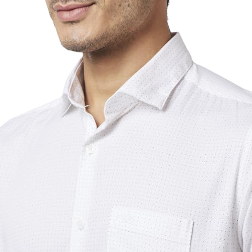 Image of Park Avenue Men's Pure Cotton Print Pattern Slim Fit Cut Away Collar Full Sleeve Casual Shirt