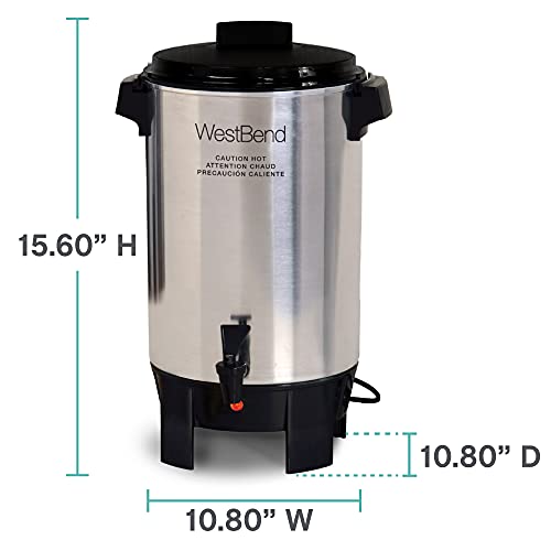 Commercial Coffee Urn with Automatic Temperature Control, Large Capacity, Fast Brewing, Easy Clean Up - 100-Cup, Silver