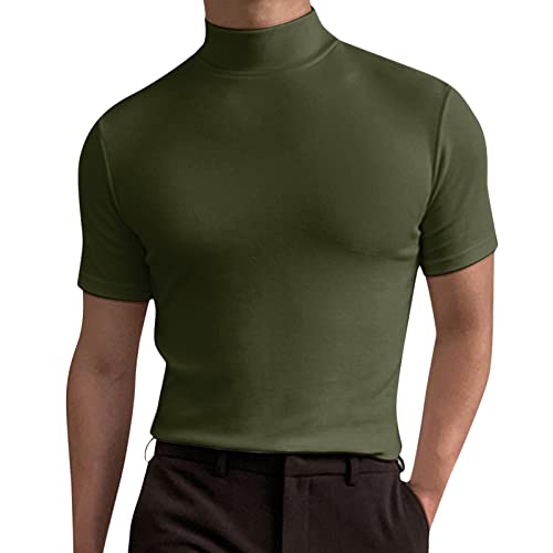 T-shirt col roulé manches courtes homme la silhouette minimaliste haut de gamme