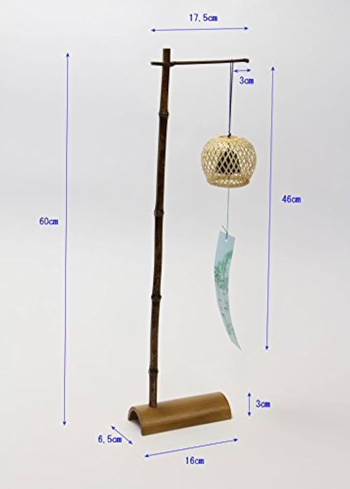風鈴 黒竹風鈴スタンド付き② Amazon.co.jp: 竹細工「室内用・黒竹・風鈴スタンド、すかし風鈴