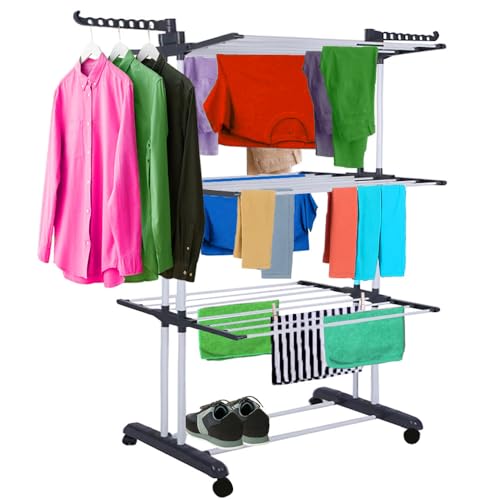 CORIBI Etendoir Linge, 4 Niveaux Grande Sechoir a Linge...