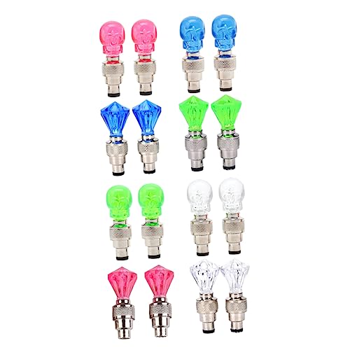 BCOATH 16Pcs Cap LED Wheel Light Tire Light for Road Bike Flashing Bicycle Wheel Decoration for Safe Night Riding