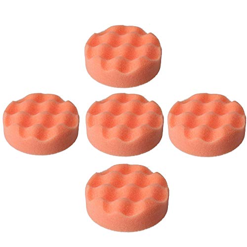 Éponge de polissage gaufre 75mm auto-agrippante pour lustrage de voiture x5