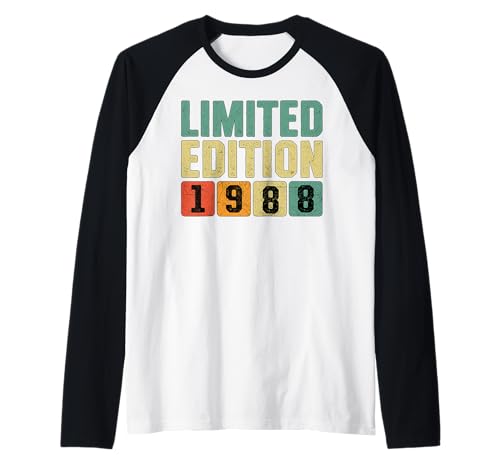 Edición Limitada Cumpleaños 1988 Camiseta Manga Raglan